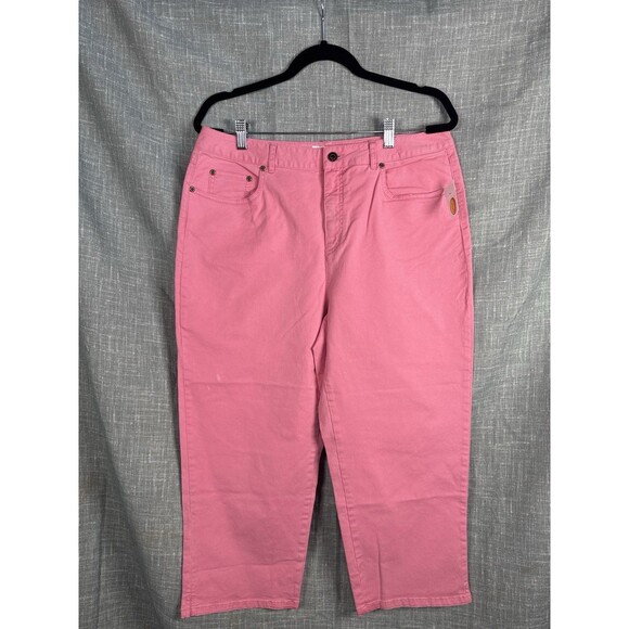 Talbots Women's 14 Pink Capri Pants Cropped Stretch NWT Flaw Front‎ Spot - Picture 1 of 8